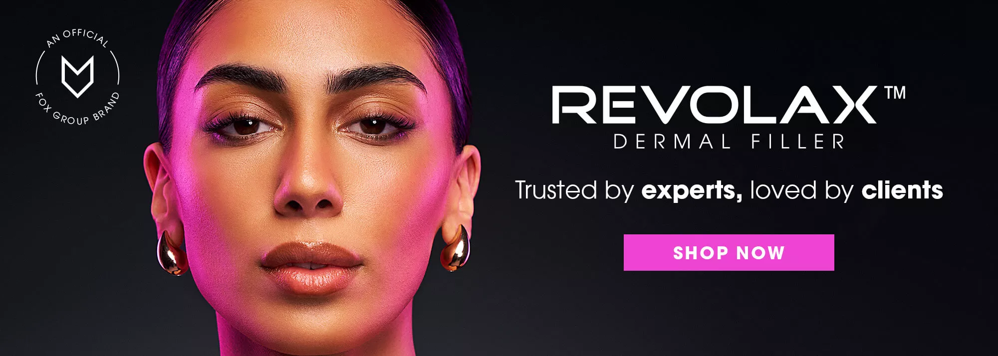 REVOLAX refresh desktop banner with model image